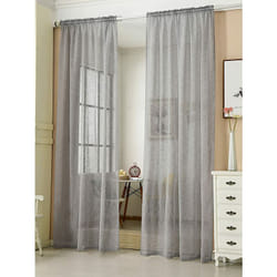 2 pièces Rideaux Semi-Transparents, Suspension avec Passe-Tringle, 140x245cm, Gris Foncé, VH5859dgr-2 - Woltu
