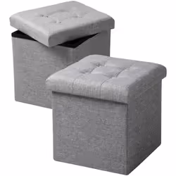 Description générale Le pouf mesure 37,5 x 37,5 x 38 cm et possède une capacité de 35 L. Sa surface en lin est douce, confort ...