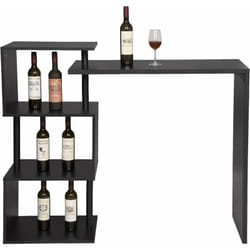 Table de Bar Rotatif WOLTU, avec 3 tablettes, Table de bistrot en métal et MDF 134x38x112cm, Noir
