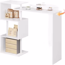 Description générale Table multifonctionnelle idéale pour un bar, un salon ou un bureau. Équipée de trois tablettes pour bout ...