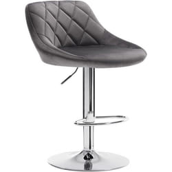 WOLTU 1xTabouret de Bar en Velours Assise tabourets réglableGris FoncéSiège: 35 x 38 cm