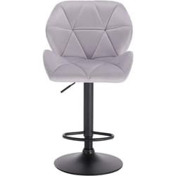 Tabouret de Bar réglable en Hauteur Woltu Chaise Haute pour Bar avec Dossier siège rembouré en Velours Pied en métal, Gris Clair