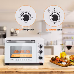 Woltu BF09ws 21 L 1280 W Blanc Grill