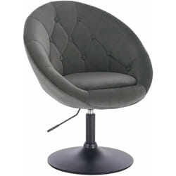 WOLTU Tabouret de Bar, Fauteuil de bar en velours réglable, Chaise de loisir rotatif, hauteur réglable, Gris Foncé