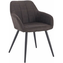Chaise de salle à manger, rembourrée en tissu scientifique, Chaise de cuisine, pieds en métal, Brun Foncé - Woltu