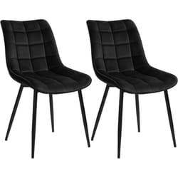 Lot de 2 Chaises de salle à manger 40,5 x 46 x 85,5 cm Woltu Chaise de cuisine, Siège en velours, Pieds en métal, Noir