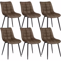 Chaise de Salle à Manger - WOLTU - Design Moderne - Similicuir - Cadre en métal - Brun BH207br-6