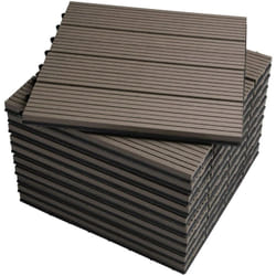 Lot de 11 Dalle de terrasse en composite bois-plastique, 1 m², 30x30 cm, Café - Woltu