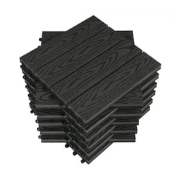 Dalle de terrasse en composite bois-plastique, 11 Pièces, 1 m², 30x30 cm, Anthracite - Woltu