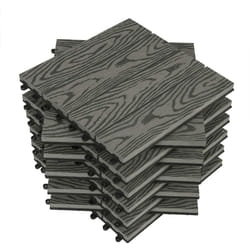 Dalle de terrasse en composite bois-plastique, 11 Pièces, 1 m², 30x30 cm, Gris Clair - Woltu