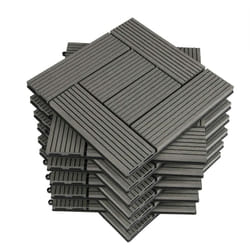 11 pièces Carrelage de sol, 30x30cm, pour jardin terrasse extérieur fixation plug-in, Gris Clair (1 m²) - Woltu