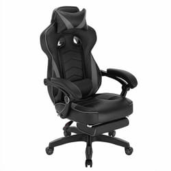 Racing chaise Woltu Chaise de Gaming, Fauteuil de bureau avec appuie-tête et coussin lombaire, Siège en Similicuir, Noir+Gris