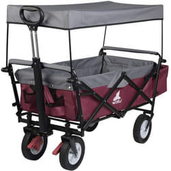 Chariot de jardin, avec Toit à 4 Roues, capacité de Charge 80kg, Fuschia - Woltu