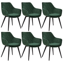 Lot de 6 Chaises de Salon Woltu Chaises de Salle à Manger, matière en Velours et métal, Vert