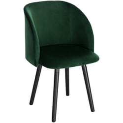 WOLTU 1 x Chaise de Salle à Manger - Scandinave - Pied en Bois massif - en Velours - Vert Foncé