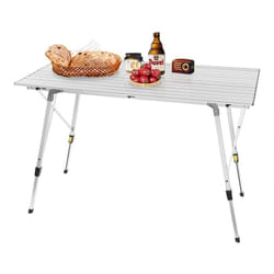 WOLTU Table de camping pliante en aluminium, Table de pique-nique, Hauteur réglable, 120 x 68, 5 cm