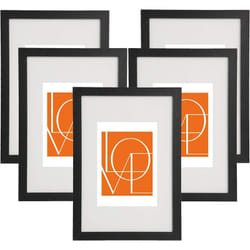 Cadre Photo Lot de 5 pièces Noir 30x45cm Cadre en mdf Design Simple avec Passe-Partout - Woltu