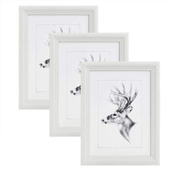 Woltu - Set de 3 Cadre Photo, Blanc, 30x45cm, Artos Style en Bois et Verre, Cadre décoration pour la Maison, BR9917ws-3