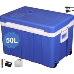 Mini Réfrigerateur de voiture, Glacière électrique, Multifonctionnel-portable, Chaud-froid, 50 Litres, 60x41x42cm, Bleu - Woltu