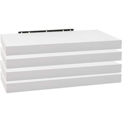Woltu - Lot de 4 Étagère Murale pour Salon, Cuisine, Chambre, Salle de Bain, 25x22, 9x3, 8cm, Blanc, RG9365ws-4