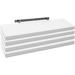 Woltu - Lot de 4 Étagère Murale pour Salon, Cuisine, Chambre, Salle de Bain 90x22, 9x3, 8cm, Blanc, RG9370ws-4