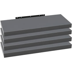 Woltu - Lot de 4 Étagère Murale Étagère Suspendue, Étagère Flottante en mdf, Gris Foncé, 60 x 22, 9 x 3, 8 cm