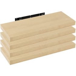 Woltu - Lot de 4 Étagère Murale Étagère Suspendue, Étagère Flottante en mdf, Jaune Chêne, 60 x 22, 9 x 3, 8 cm
