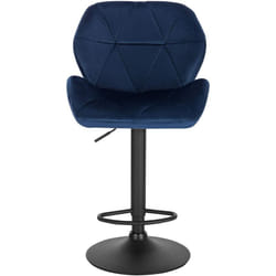 Tabouret de Bar réglable en Hauteur Woltu Chaise Haute pour Bar avec Dossier siège rembouré en Velours Pied en métal, Bleu
