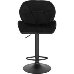 Tabouret de Bar réglable en Hauteur Woltu Chaise Haute pour Bar avec Dossier siège rembouré en Velours Pied en métal, Noir