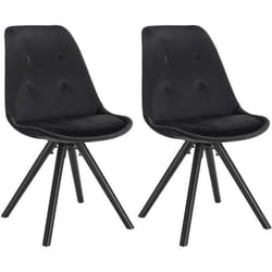 WOLTU Lot de 2 Chaises de salle à manger siège en velours Chaises de cuisine pieds en bois Noir