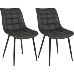 Lot de 2 Chaises de salle à manger Woltu siège en tissu scientifique, Chaises de cusine, pieds en métal, Noir