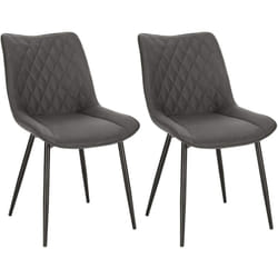 2 x Chaises de Salle à Manger, Chaises de Cuisine Assise en Tissu Scientifique Pied en métal, Gris Foncé - Woltu