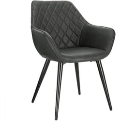 Chaise de salle à manger, Chaise de cuisine, Chaise de salon en similicuir, Pieds en métal, Anthracite - Woltu