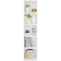 Bibliothèque à 5 Compartiments Woltu tagère à Livres, Meuble de Rangement Étagé, Colonne Semi-Ouvert en Panneaux de Particules pour Cuisine Bureau