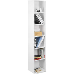Woltu - Bibliothèque mdf étagère de Rangement avec 6 Compartiments Bibliothèque armoire en mdf 30x23, 5x158, 4cm, Meuble de Rangement pour Bureau