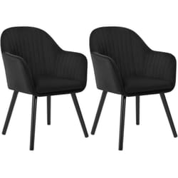 Lot de 2 Chaises de Salle à Manger Woltu Assise en Velours, Chaise pour Cuisine-Salon-Café, Noir