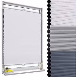 Description générale Le store plissé isolation thermique est conçu avec une toile nid d'abeille doublée d'un film aluminisé,  ...