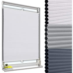 Woltu - Store plissé nid d'abeille sans perçage avec Porte-Pince, Store plissé antisolaire, 90x130cm, Blanc