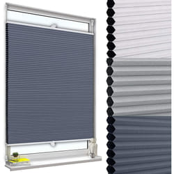 Woltu - Store plissé nid d'abeille sans perçage avec Porte-Pince, Store plissé antisolaire, 95x130cm, Blanc+Bleu