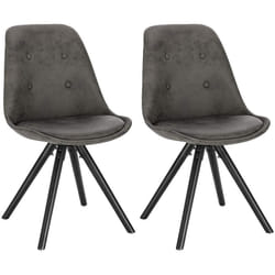 Lot de 2 Chaisess de salle à manger Woltu Chaises de cuisine, Siège en tissu scientifique, Pieds en bois massif, Anthracite