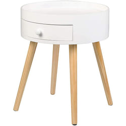 Woltu - Tables de Chevet en mdf avec Tiroir Table de nuit Pieds en bois, Blanc