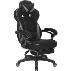 Racing chaise, Chaise de Gaming, Fauteuil de bureau avec appuie-tête et repose-pieds, siège en tissu, Girs - Woltu