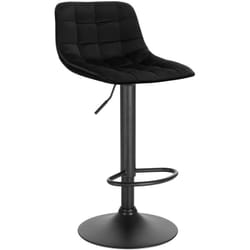 Tabouret de Bar Woltu en velours et métal, Chaise de comptoir réglable en Hauteur et Rotatif, Noir