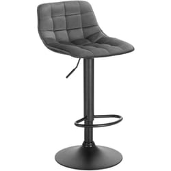 Tabouret de Bar Woltu en velours et métal, Chaise de comptoir réglable en Hauteur et Rotatif, Gris Foncé