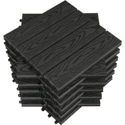 Woltu - Carrelage de sol Dalle wpc 30x30cm, pour jardin terrasse en composite bois-plastique, Anthracite(22 pièces/2 m²)GTF002an-2
