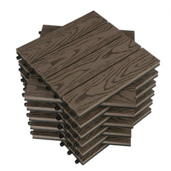 Woltu - Carrelage de sol Dalle wpc 30x30cm, pour jardin terrasse en composite bois-plastique, Brun(22 pièces/2 m²)GTF002br-2