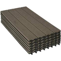 Wpc Dalle de sol Revêtement Carrelage 30x60cm, pour jardin terrasse, Brun 12 pièce/2 m², GTF005br-2 - Woltu