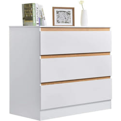 Woltu - Table à Langer avec 3 tiroirs, Tablette à Langer pour bébé en aggloméré, Blanc