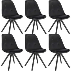 Lot de 6 Chaises de Salle à Manger Woltu siège en Velours, Chaise de cuisine, pied en Bois, Noir
