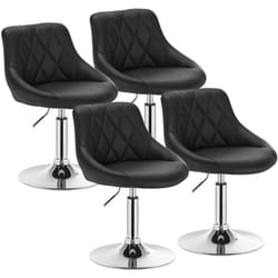 Lot de 4 tabourets de bar en similicuir Woltu tabourets de rotatif pieds en métal, hauteur réglable, Gris